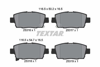 2531601 TEXTAR Комплект тормозных колодок, дисковый тормоз