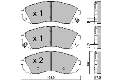 BPHY1009 AISIN Комплект тормозных колодок, дисковый тормоз