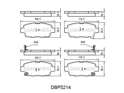 DBP5214 DANAHER Комплект тормозных колодок, дисковый тормоз