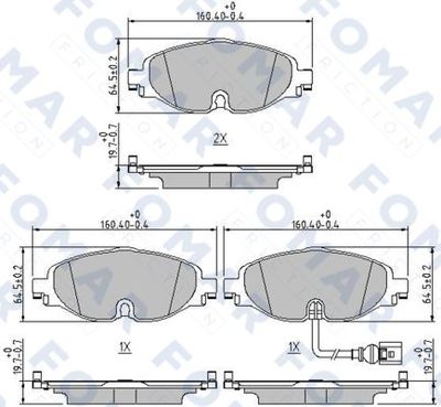 FO252181 FOMAR Friction Комплект тормозных колодок, дисковый тормоз