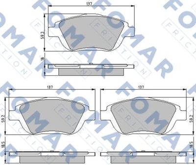 FO896681 FOMAR Friction Комплект тормозных колодок, дисковый тормоз