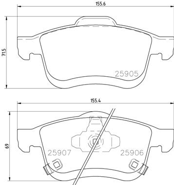 P23167 BREMBO Комплект тормозных колодок, дисковый тормоз