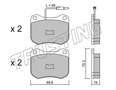 0230 TRUSTING Комплект тормозных колодок, дисковый тормоз