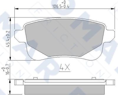 FO264681 FOMAR Friction Комплект тормозных колодок, дисковый тормоз