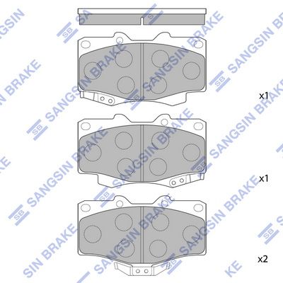 SP1222A Hi-Q Комплект тормозных колодок, дисковый тормоз