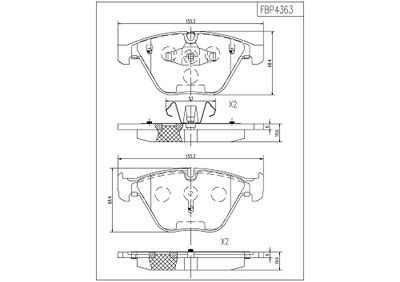 FBP4363 FI.BA Комплект тормозных колодок, дисковый тормоз