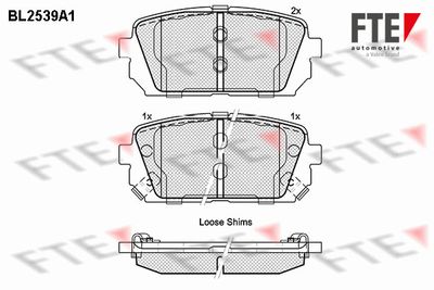 BL2539A1 FTE Комплект тормозных колодок, дисковый тормоз