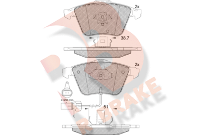 RB1654 R BRAKE Комплект тормозных колодок, дисковый тормоз