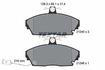 2124501 TEXTAR Комплект тормозных колодок, дисковый тормоз