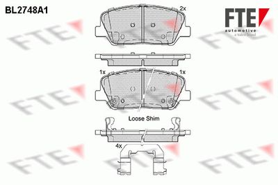 BL2748A1 FTE Комплект тормозных колодок, дисковый тормоз