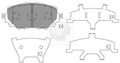 M360A74 NPS Комплект тормозных колодок, дисковый тормоз