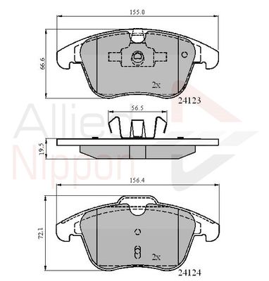 ADB01591 COMLINE Комплект тормозных колодок, дисковый тормоз