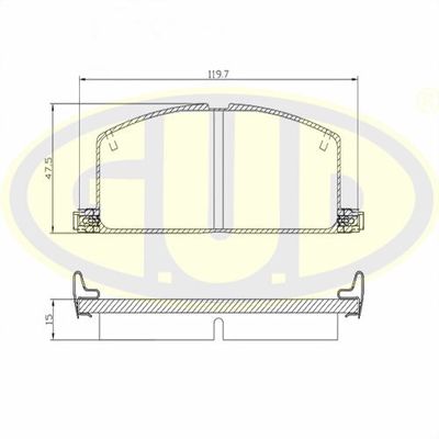 GBP016704 G.U.D. Комплект тормозных колодок, дисковый тормоз