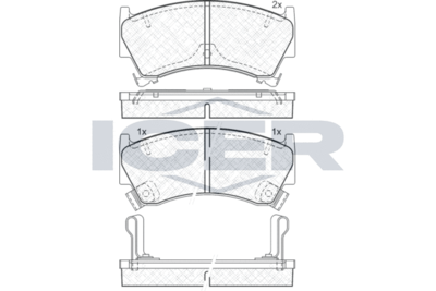 181153 ICER Комплект тормозных колодок, дисковый тормоз