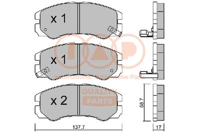 70409013P IAP QUALITY PARTS Комплект тормозных колодок, дисковый тормоз