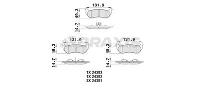 AA0434 BRAXIS Комплект тормозных колодок, дисковый тормоз