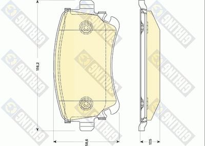 6117691 GIRLING Комплект тормозных колодок, дисковый тормоз
