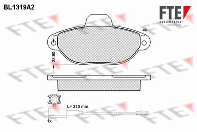 BL1319A2 FTE Комплект тормозных колодок, дисковый тормоз