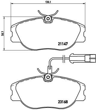 P23066 BREMBO Комплект тормозных колодок, дисковый тормоз