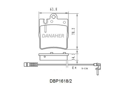 DBP16182 DANAHER Комплект тормозных колодок, дисковый тормоз