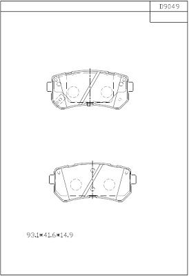 KD9049 ASIMCO Комплект тормозных колодок, дисковый тормоз