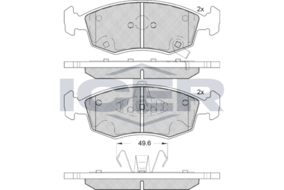 182225 ICER Комплект тормозных колодок, дисковый тормоз
