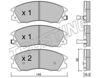 5220 TRUSTING Комплект тормозных колодок, дисковый тормоз