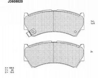 J3608020 NIPPARTS Комплект тормозных колодок, дисковый тормоз