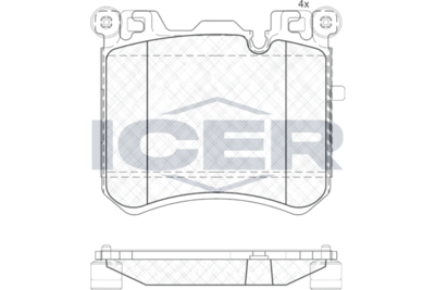 181984 ICER Комплект тормозных колодок, дисковый тормоз