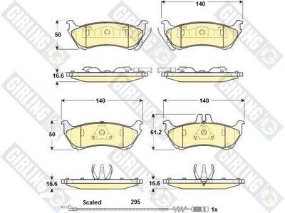 6114565 GIRLING Комплект тормозных колодок, дисковый тормоз