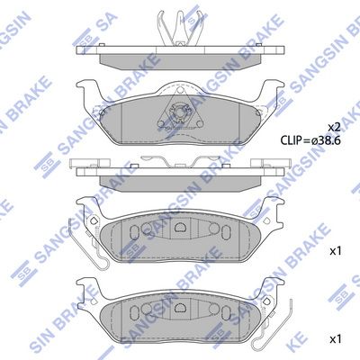 SP1626 Hi-Q Комплект тормозных колодок, дисковый тормоз