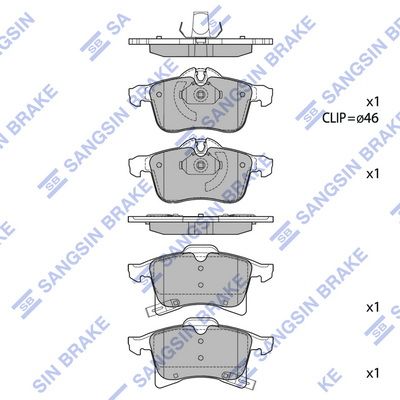 SP1703 Hi-Q Комплект тормозных колодок, дисковый тормоз