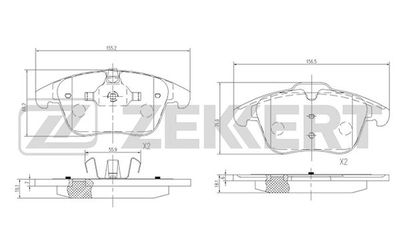 BS1128 ZEKKERT Комплект тормозных колодок, дисковый тормоз