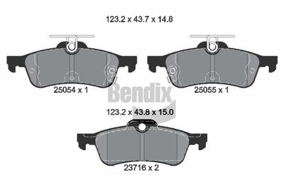 BPD2220 BENDIX Braking Комплект тормозных колодок, дисковый тормоз