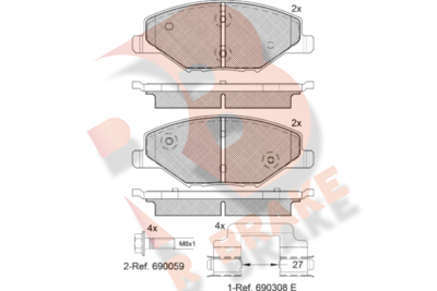 RB2110 R BRAKE Комплект тормозных колодок, дисковый тормоз