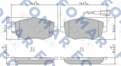 FO925681 FOMAR Friction Комплект тормозных колодок, дисковый тормоз