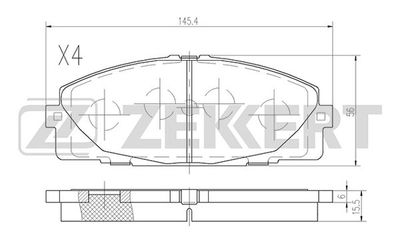 BS2969 ZEKKERT Комплект тормозных колодок, дисковый тормоз