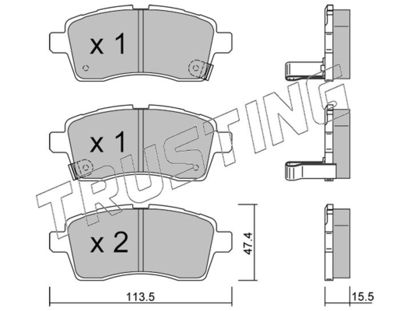 11620 TRUSTING Комплект тормозных колодок, дисковый тормоз