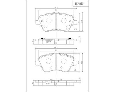 FBP4370 FI.BA Комплект тормозных колодок, дисковый тормоз