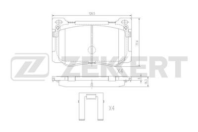 BS3053 ZEKKERT Комплект тормозных колодок, дисковый тормоз