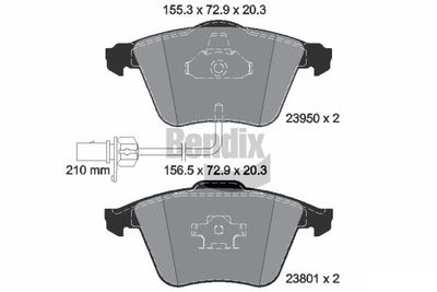 BPD1285 BENDIX Braking Комплект тормозных колодок, дисковый тормоз