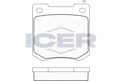 180044 ICER Комплект тормозных колодок, дисковый тормоз