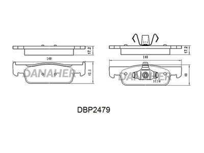 DBP2479 DANAHER Комплект тормозных колодок, дисковый тормоз