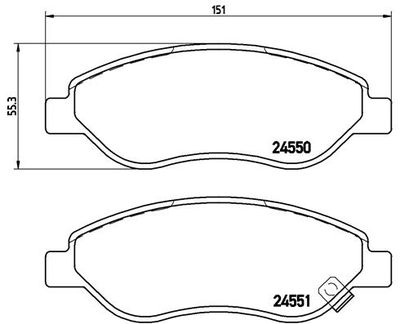 P59053 BREMBO Комплект тормозных колодок, дисковый тормоз