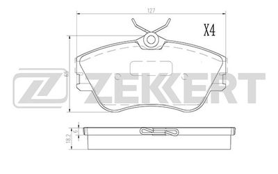 BS2867 ZEKKERT Комплект тормозных колодок, дисковый тормоз