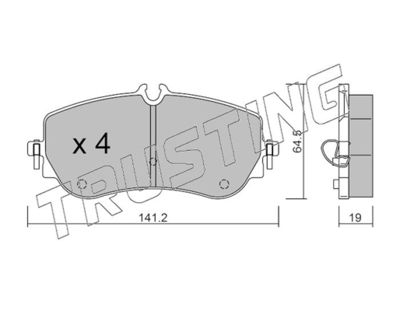 11750 TRUSTING Комплект тормозных колодок, дисковый тормоз