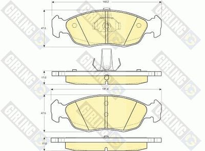 6113222 GIRLING Комплект тормозных колодок, дисковый тормоз