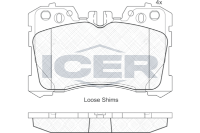 181935 ICER Комплект тормозных колодок, дисковый тормоз