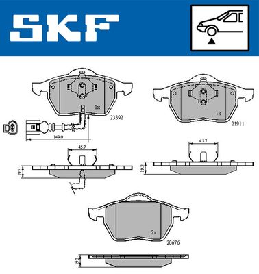 VKBP80270E SKF Комплект тормозных колодок, дисковый тормоз