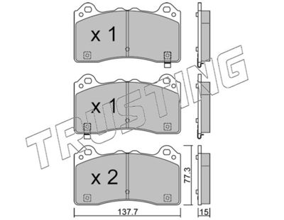 12200 TRUSTING Комплект тормозных колодок, дисковый тормоз